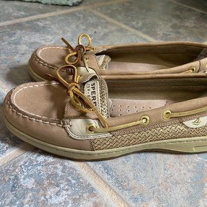 Sperry Angelfish Metallic Gold Boat Shoe, Size 8